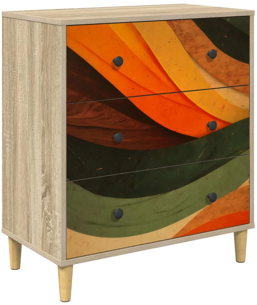 Ištraukalas spinta BONN Retro bangos spauda 66 x 36,5 x 75 cm