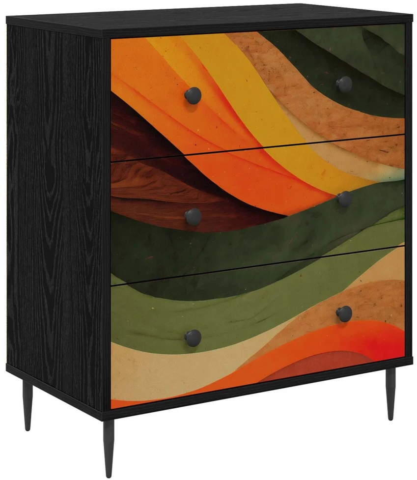 Ištraukalas spinta BONN Retro bangos spauda 66 x 36,5 x 76 cm