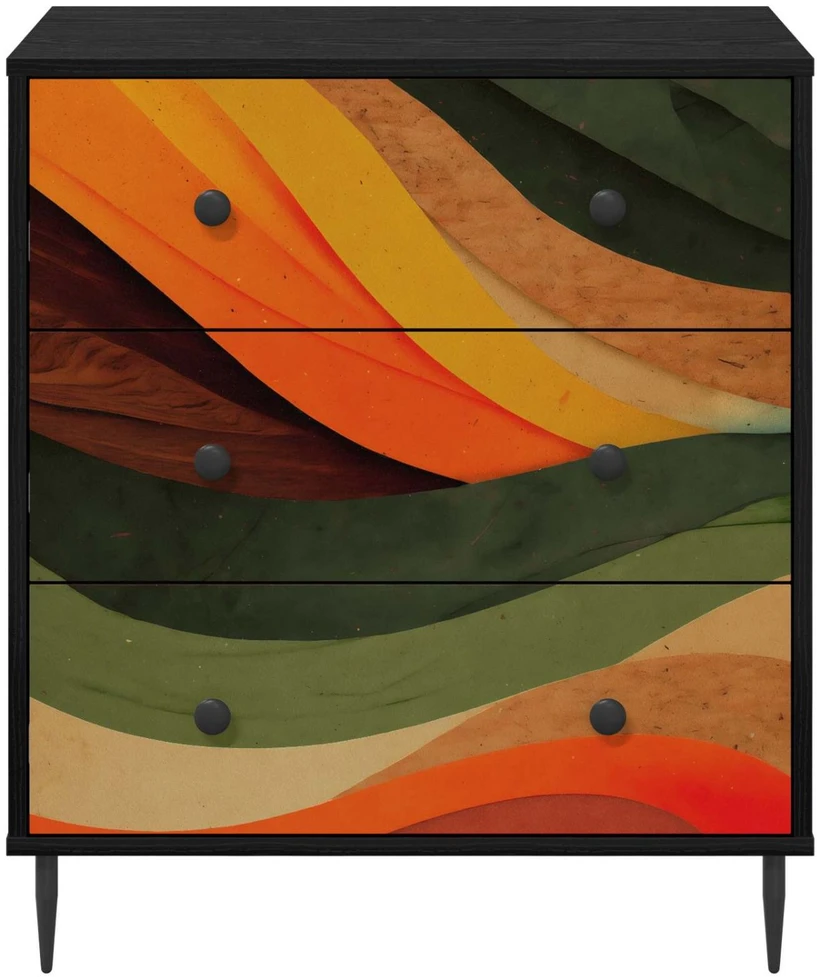 Ištraukalas spinta BONN Retro bangos spauda 66 x 36,5 x 76 cm