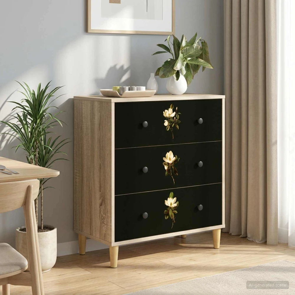 Ištraukalas spinta BREMEN Magnolijų raštas 66 x 36,5 x 75 cm