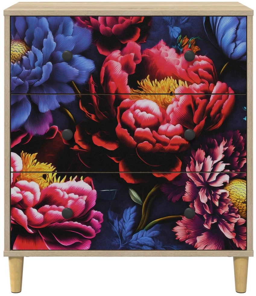 Ištraukalas spinta KIEL Tamsus bijūnų raštas 66 x 36,5 x 75 cm