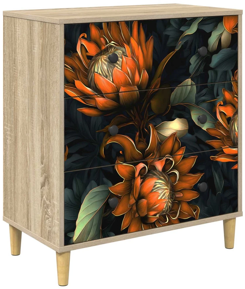Ištraukalas spinta LOCHEM Oranžinė spauda 66 x 36,5 x 75 cm