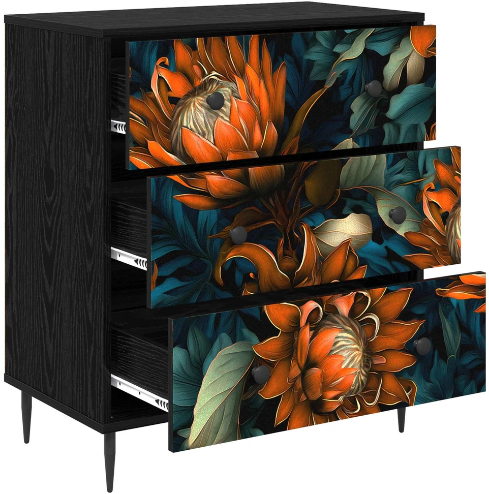 Ištraukalas spinta LOCHEM Oranžinė spauda 66 x 36,5 x 76 cm