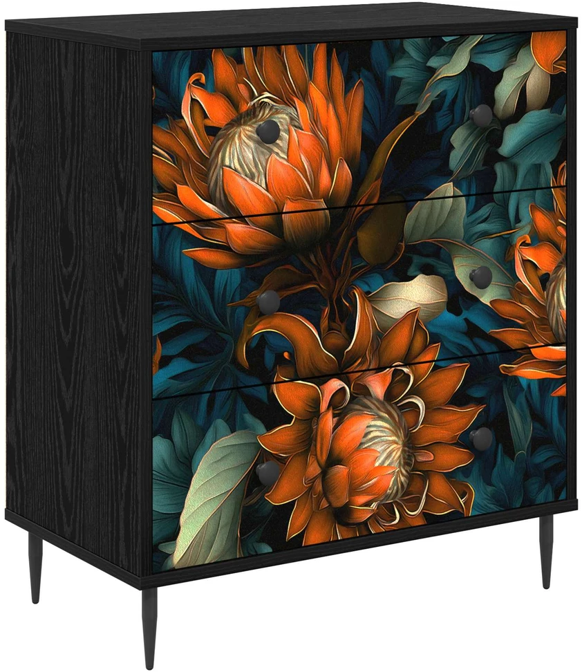 Ištraukalas spinta LOCHEM Oranžinė spauda 66 x 36,5 x 76 cm
