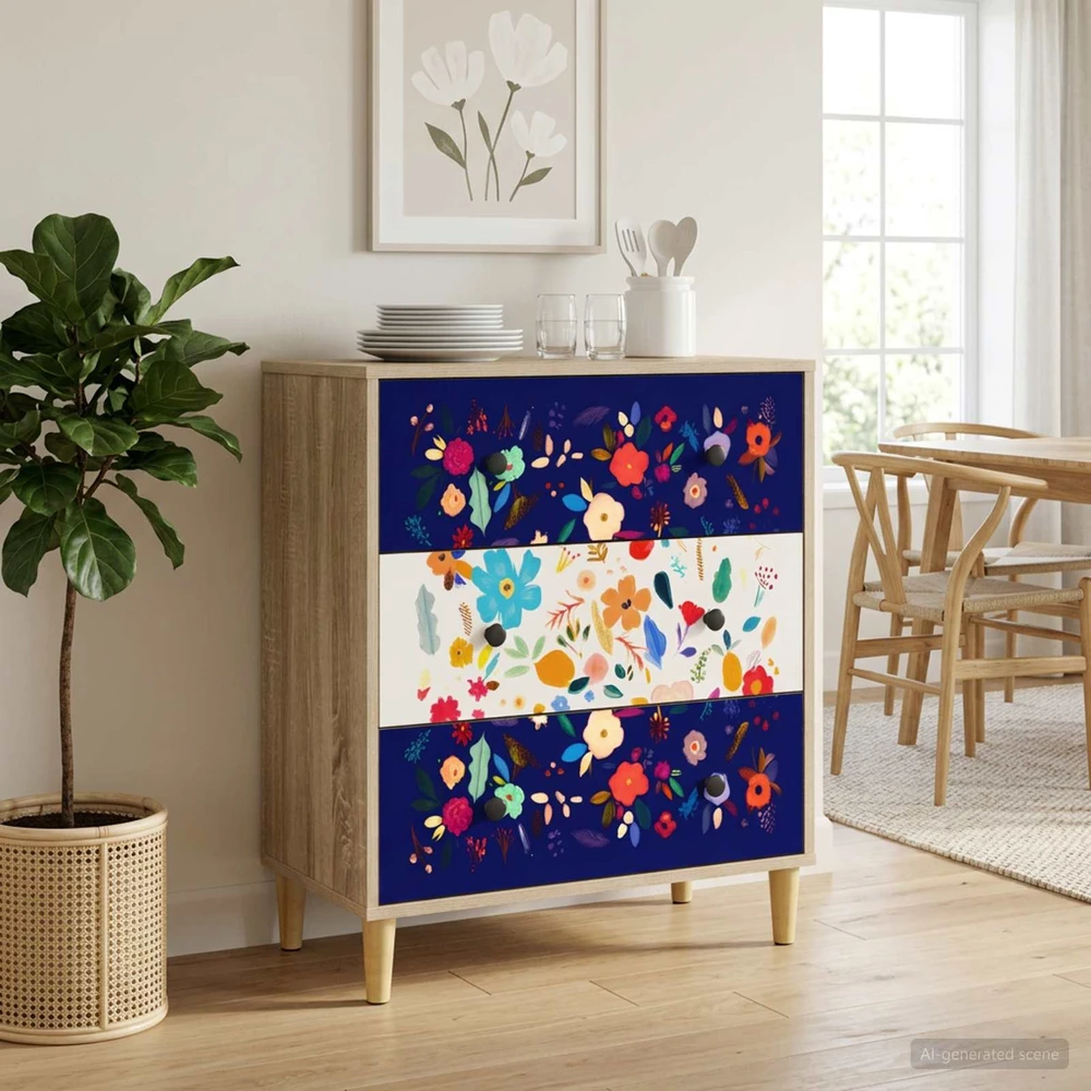 Ištraukalas spinta MAINZ Gėlėtas raštas 66 x 36,5 x 75 cm