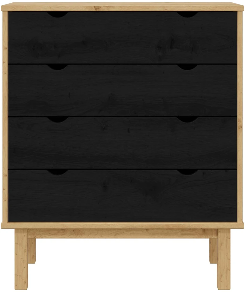 Ištraukalas spinta su stalčių OTTA Juoda 76,5 x 39,5 x 90 cm