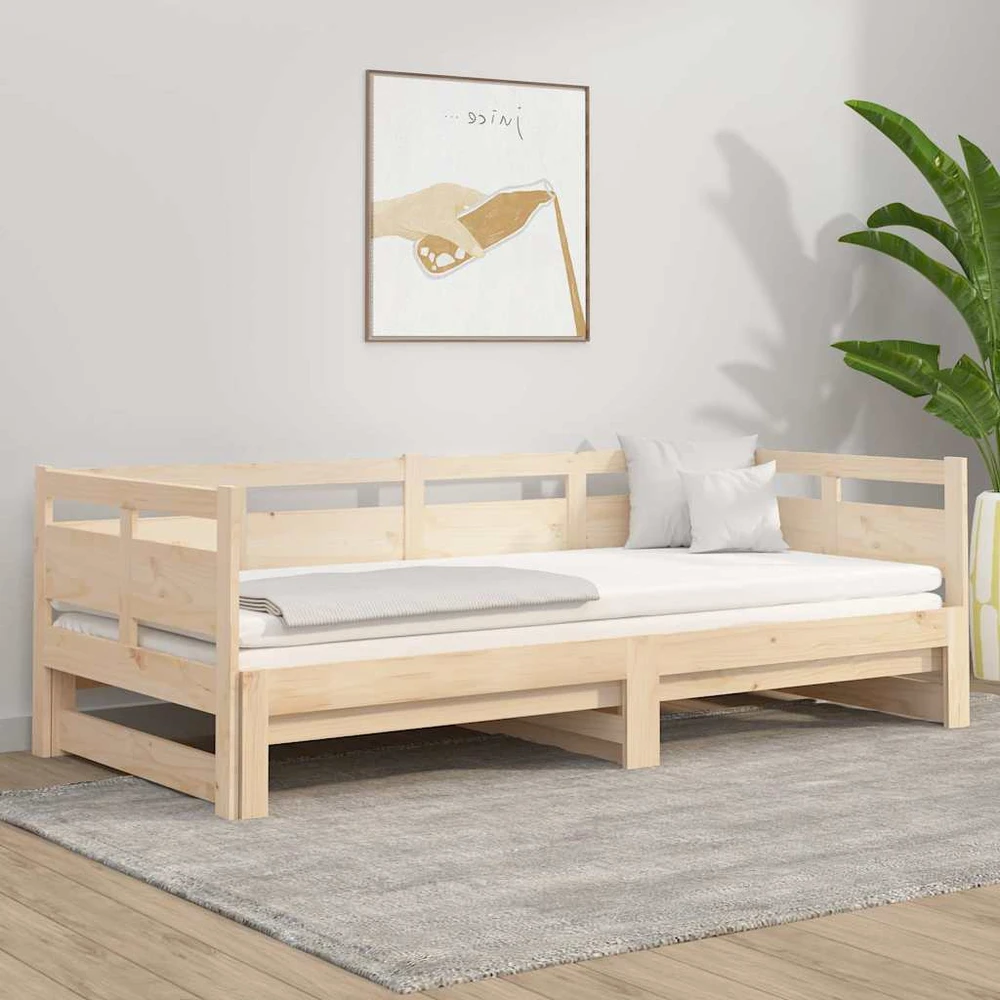 Ištraukiama lova, 2x(80x200)cm, pušies medienos masyvas