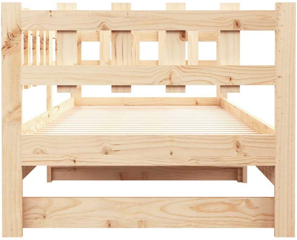 Ištraukiama lova, 2x(90x200)cm, pušies medienos masyvas
