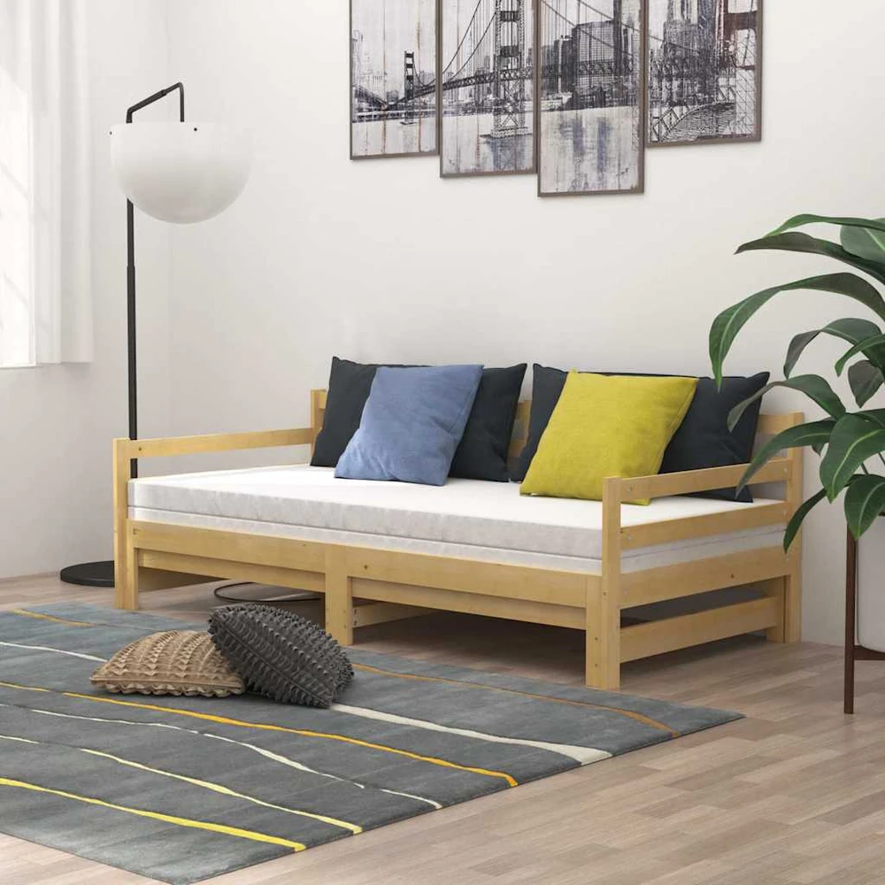Ištraukiama lova, 2x(90x200)cm, pušies medienos masyvas
