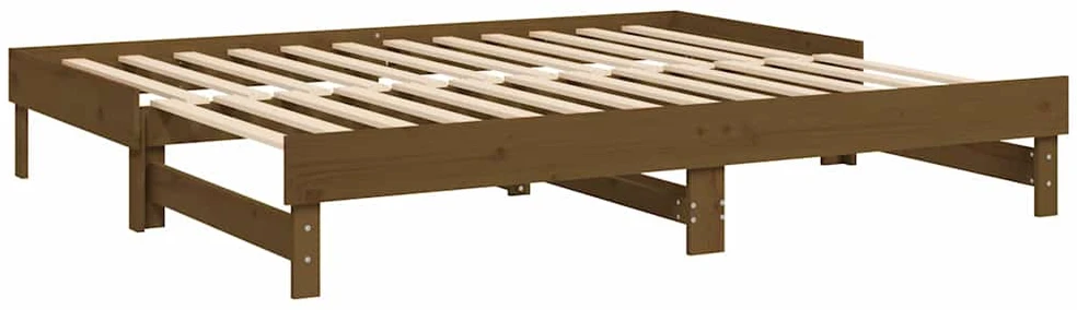Ištraukiama lova, medaus ruda, 2x(100x200)cm, pušies masyvas