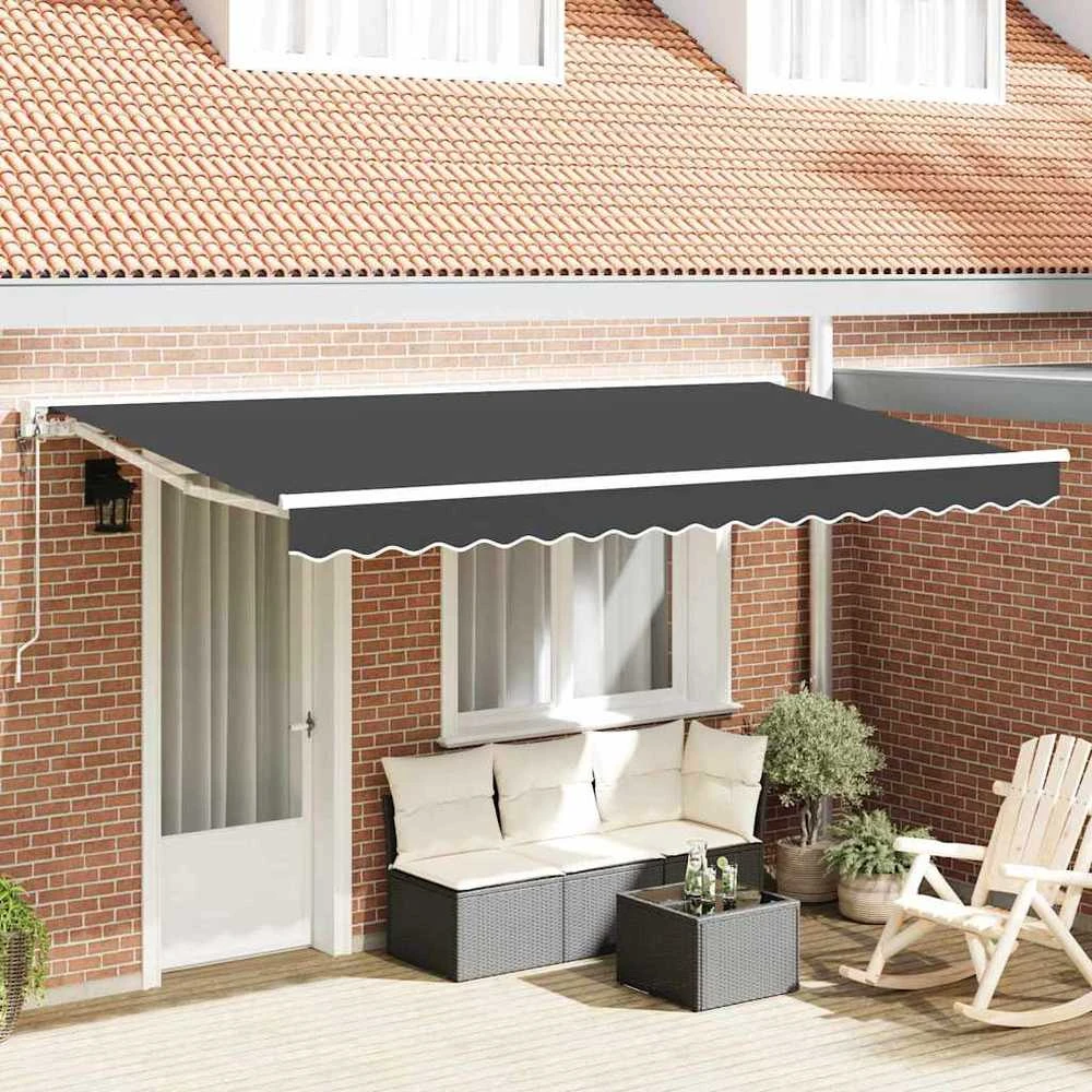 Markizės rėmas Antracito 350 x 200 cm Poliesteris su PU danga