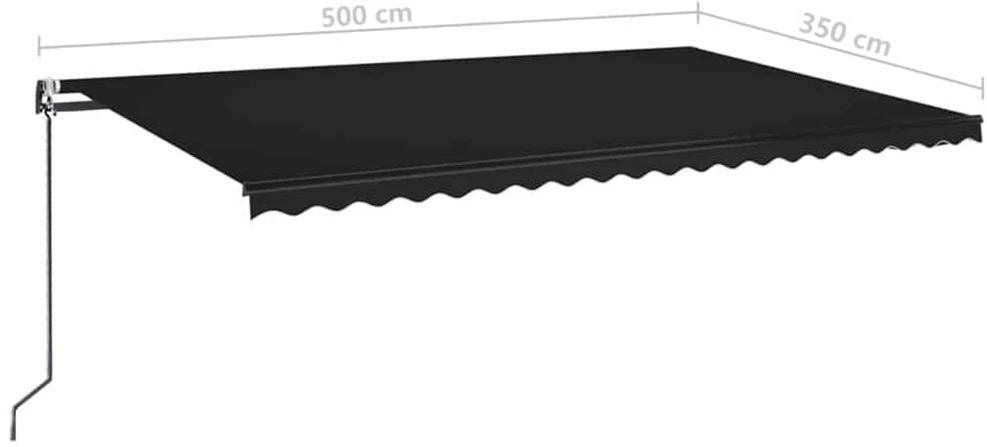 Automatinė markizė su LED/vėjo jutikliu, antracito, 500x350cm