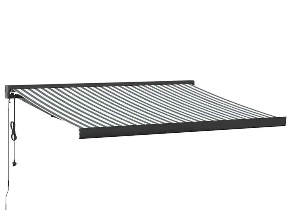 Ištraukiama markizė, antracito/balta, 3,5x2,5m, audinys
