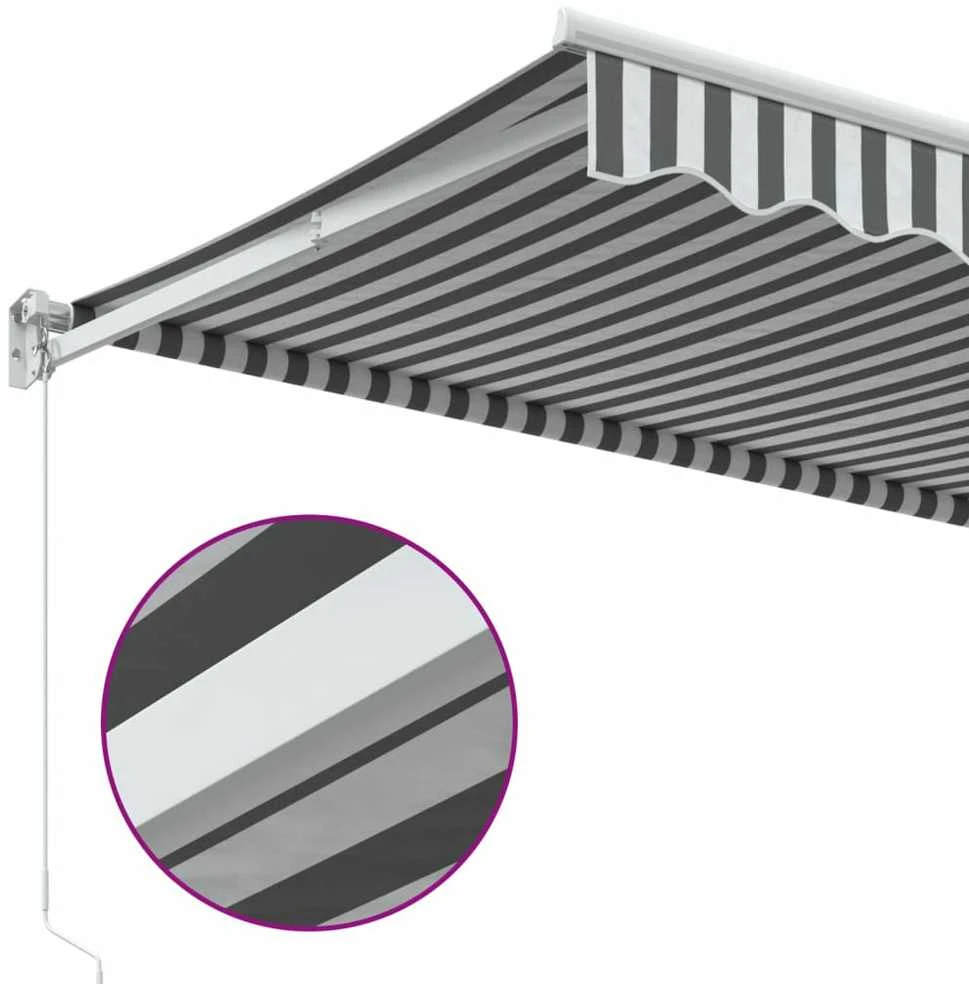 Ištraukiama markizė, antracito/balta, 3,5x2,5m, audinys