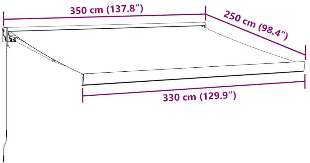 Ištraukiama markizė, antracito/balta, 3,5x2,5m, audinys