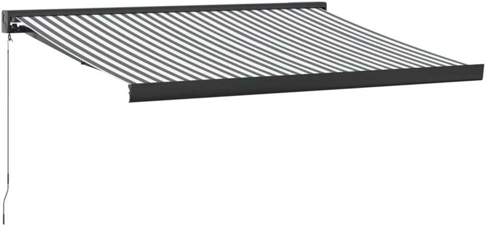 Ištraukiama markizė, antracito/balta, 3,5x2,5m, audinys