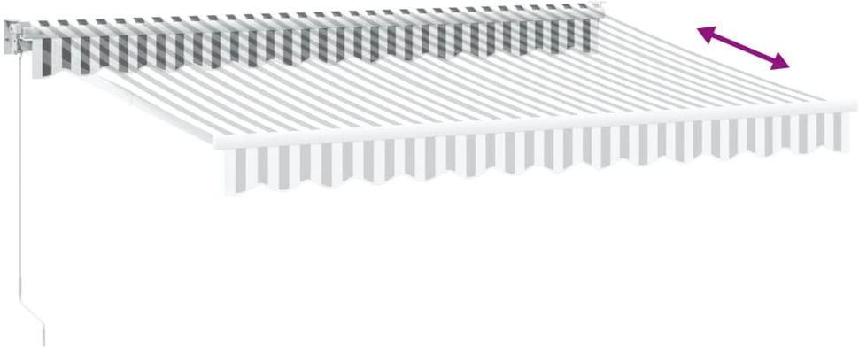 Ištraukiama markizė, antracito/balta, 3,5x2,5m, audinys