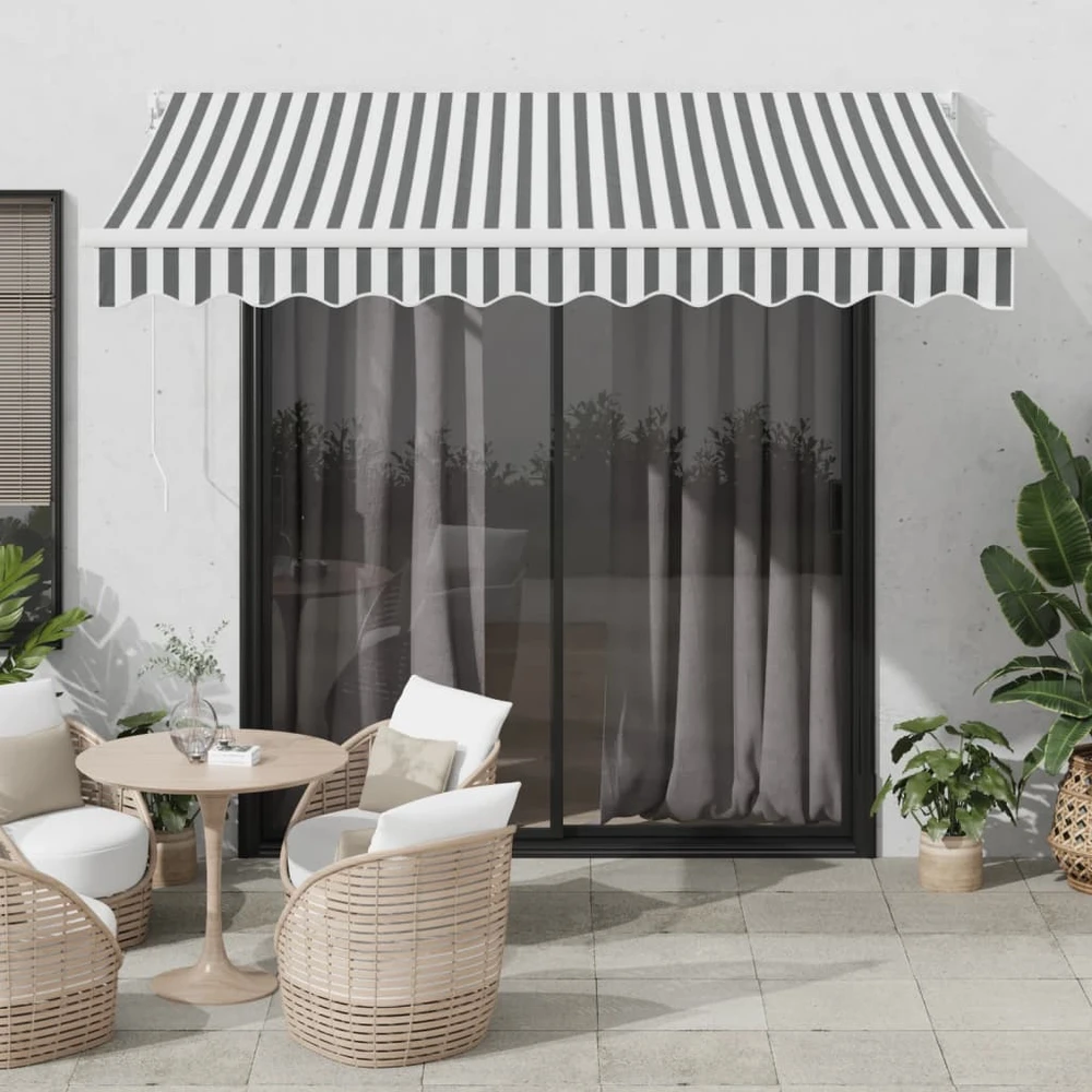 Ištraukiama markizė, antracito/balta, 3x2,5m, audinys/aliuminis