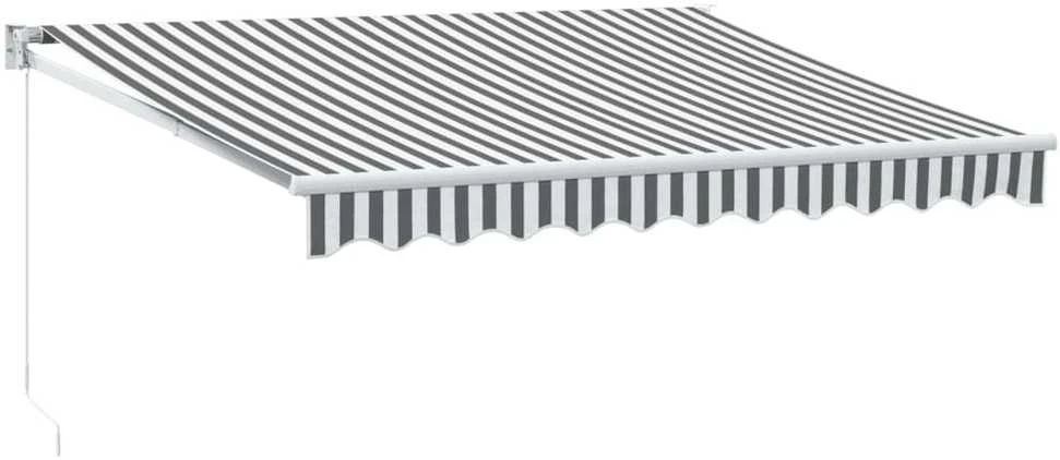 Ištraukiama markizė, antracito/balta, 3x2,5m, audinys/aliuminis