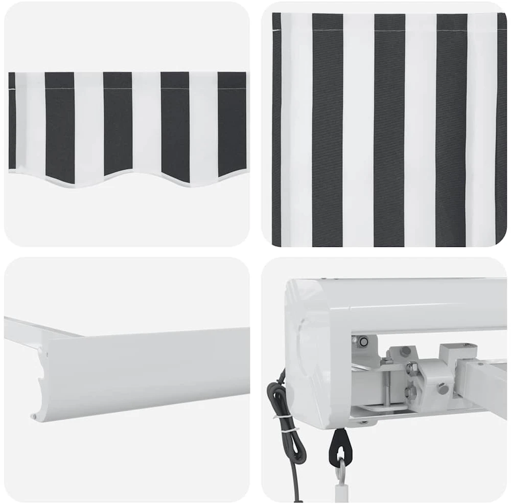 Ištraukiama markizė Antracito ir baltos 300 x 250 cm