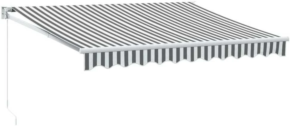 Ištraukiama markizė, antracito/balta, 3x2,5m, audinys/aliuminis