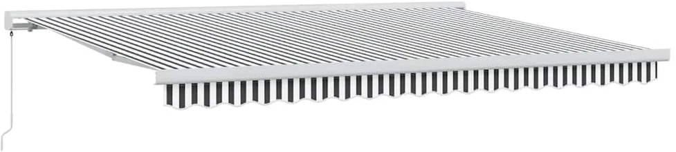 Ištraukiama markizė, antracito/balta, 4,5x3m, audinys/aliuminis