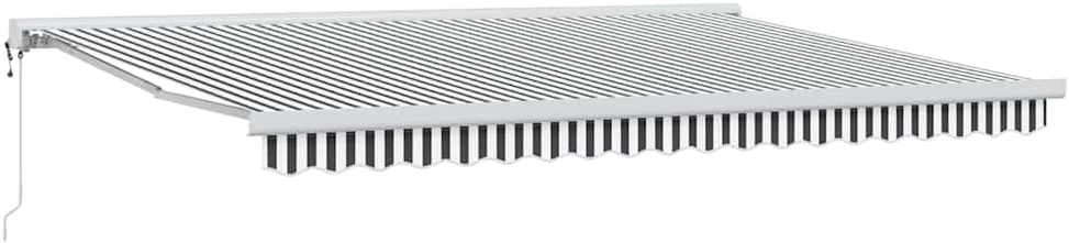 Ištraukiama markizė, antracito/balta, 4,5x3m, audinys/aliuminis