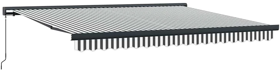 Ištraukiama markizė, antracito/balta, 4x3m, audinys/aliuminis