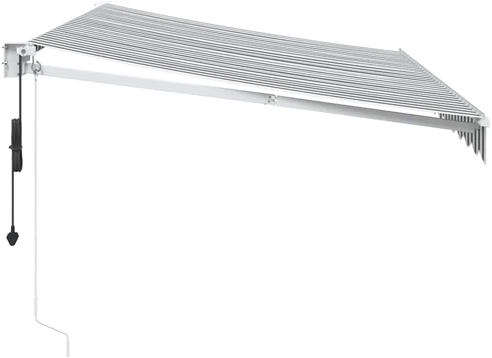 Ištraukiama markizė, antracito ir baltos spalvos, 3,5x2,5 m, audinys ir aliuminis