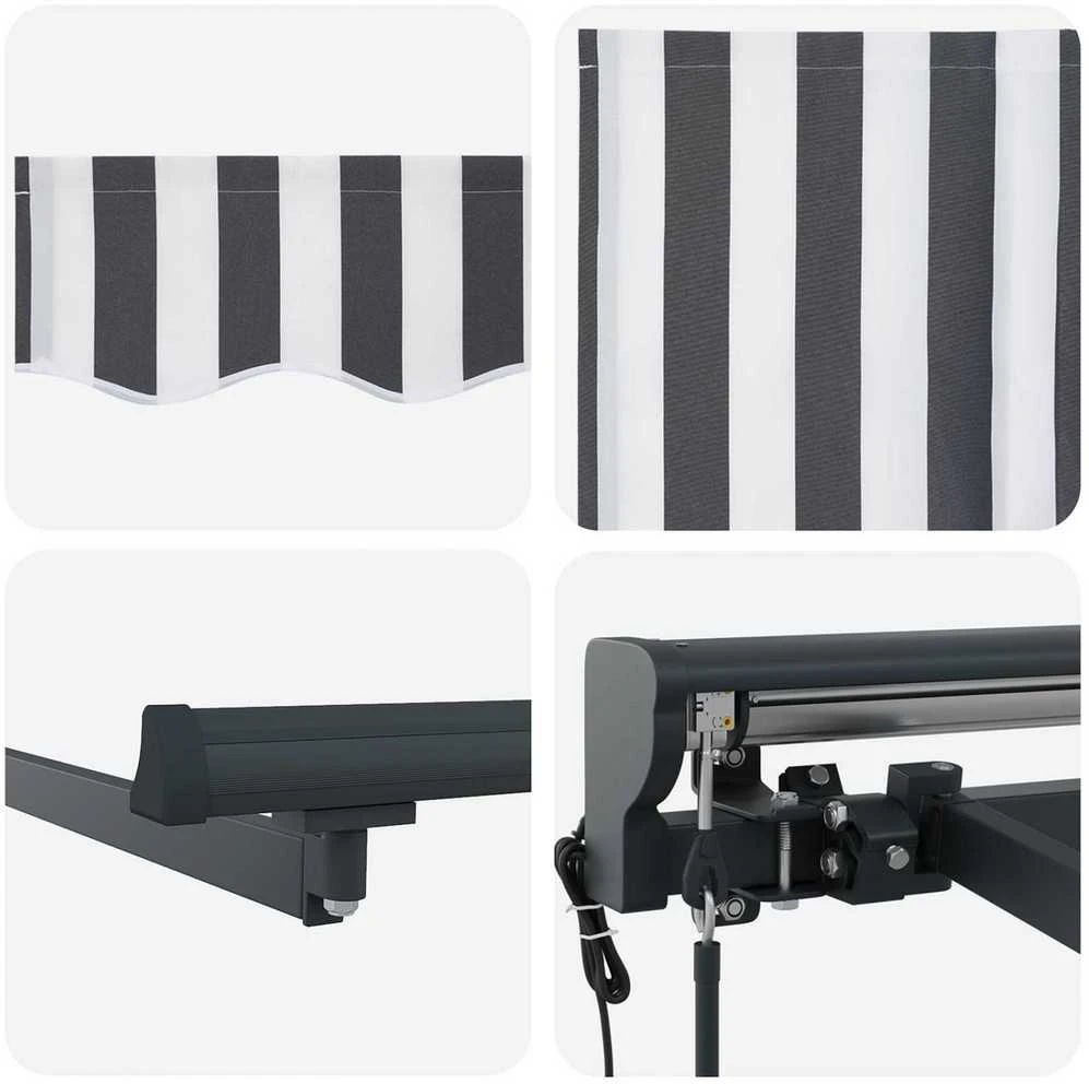 Markizės rėmas Antracito ir baltos 500 × 300 cm
