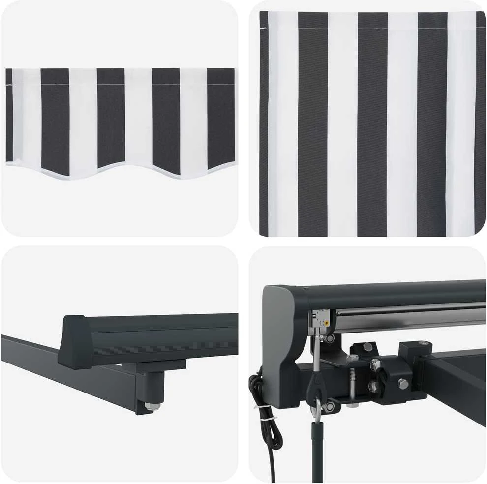 Markizės rėmas Antracito ir baltos 400 × 300 cm