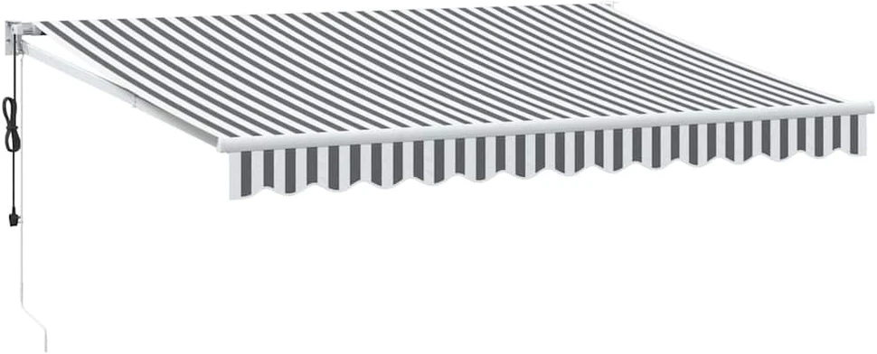 Ištraukiama markizė, antracito ir baltos spalvos, 3,5x2,5 m, audinys ir aliuminis