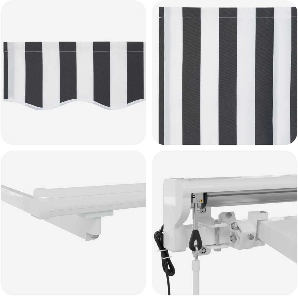 Markizės rėmas Antracito ir baltos 350 x 200 cm