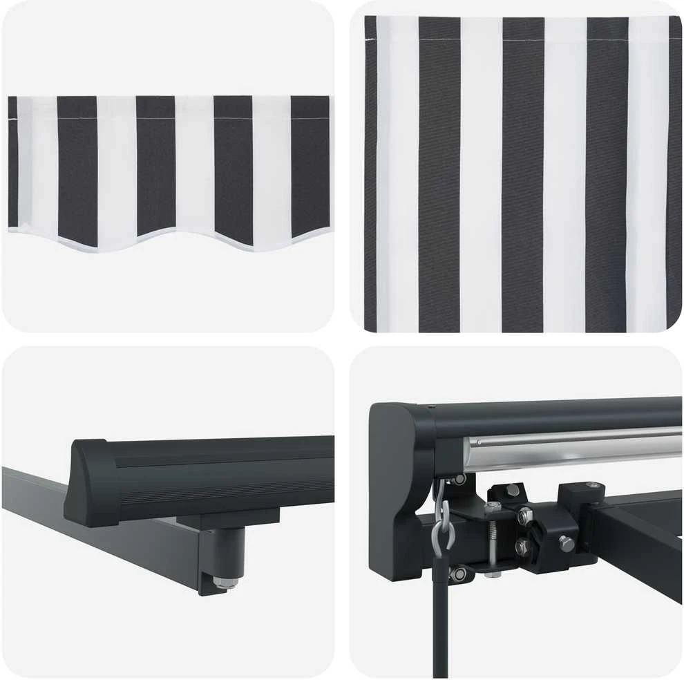 Markizės rėmas Antracito ir baltos 350 x 250 cm