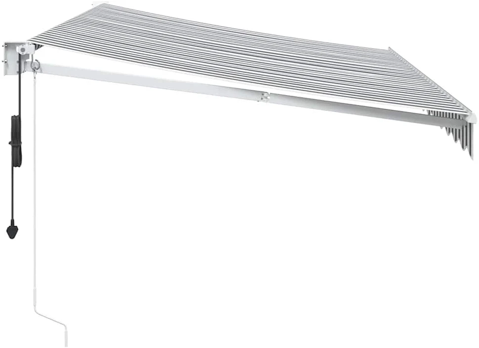 Ištraukiama markizė, antracito ir baltos spalvos, 3,5x2,5 m, audinys ir aliuminis