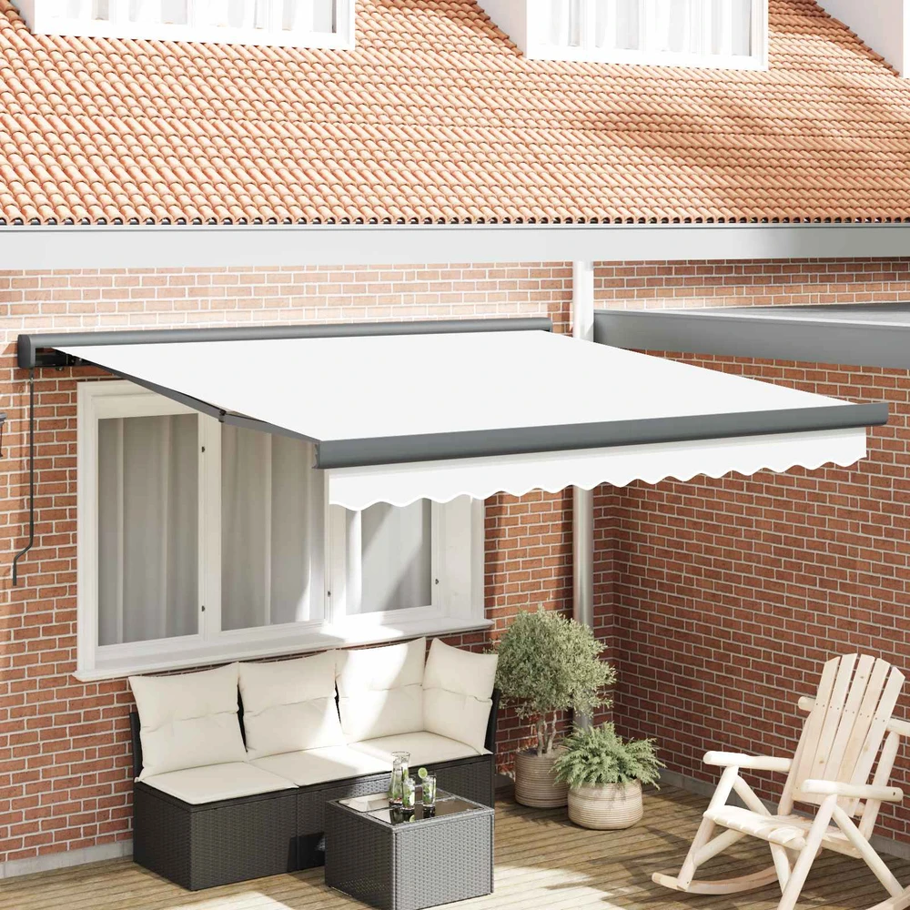 Ištraukiama markizė Balta 350 x 250 cm Audinys ir aliuminis