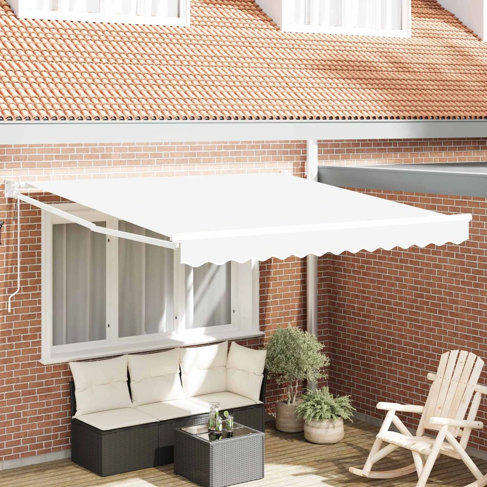 Ištraukiama markizė Balta 350 x 250 cm Poliesteris ir Metalas
