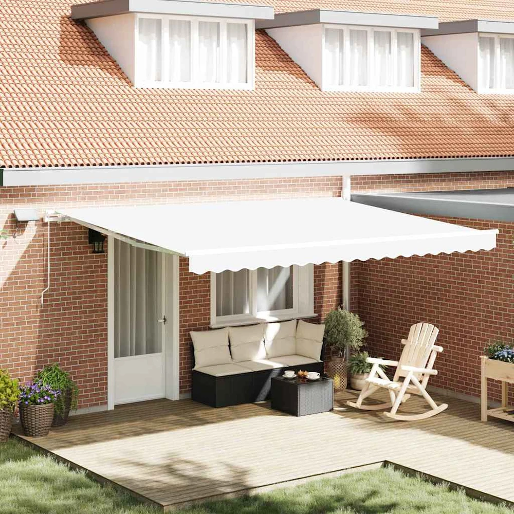 Ištraukiama markizė Balta 450 × 350 cm Audinys ir aliuminis