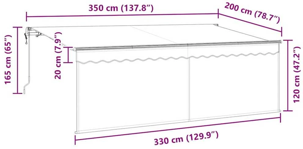 Ištraukiama markizė Mėlyna 350 x 200 cm audinys