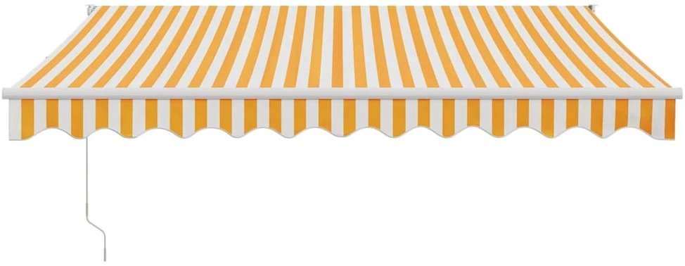 Ištraukiama markizė, geltona/balta, 3,5x2,5m, audinys/aliuminis