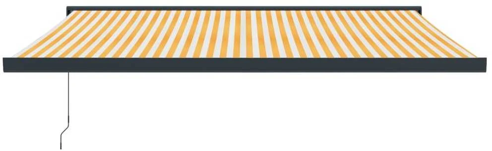 Ištraukiama markizė, geltona/balta, 4x3m, audinys ir aliuminis