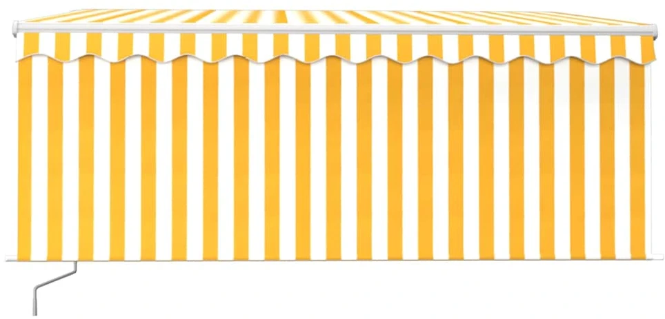 Rankiniu būdu ištraukiama markizė, geltona ir balta, 3x2,5m