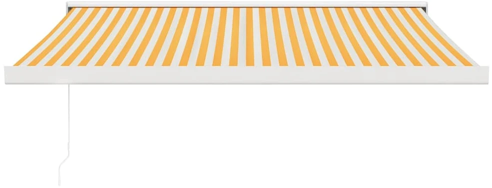 Ištraukiama markizė, geltona/balta, 3x2,5m, audinys/aliuminis