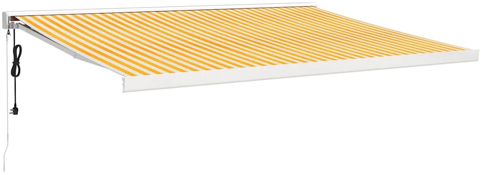 Ištraukiama markizė, geltona/balta, 4x3m, audinys ir aliuminis