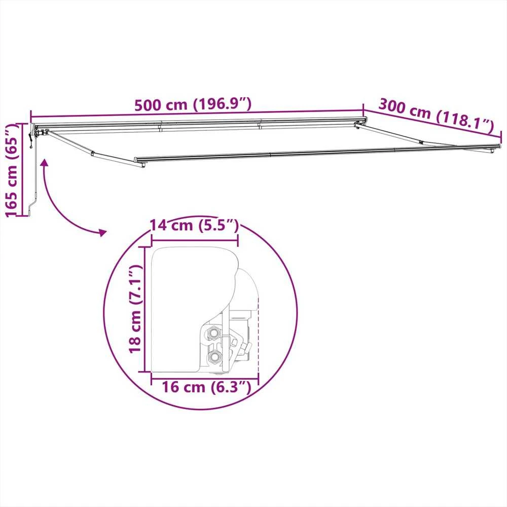 Markizės rėmas Geltona ir balta 500 × 300 cm