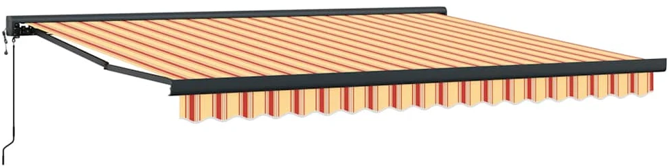 Ištraukiama markizė, geltona/balta, 4x3m, audinys ir aliuminis