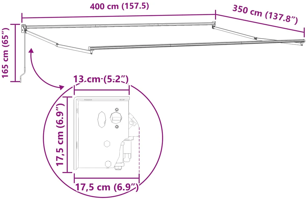 Ištraukiama markizė Geltona ir Oranžinė 400 × 350 cm
