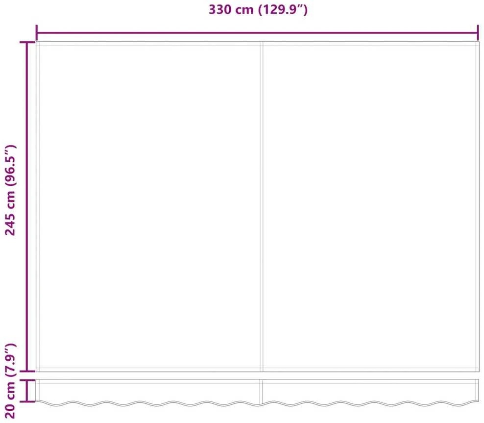 Markizės rėmas Įvairiaspalvis 350 x 250 cm