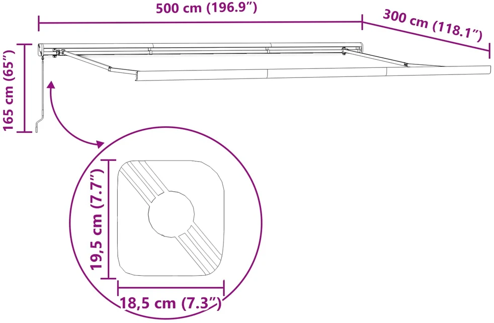Ištraukiama markizė Geltona ir Oranžinė 500 × 300 cm