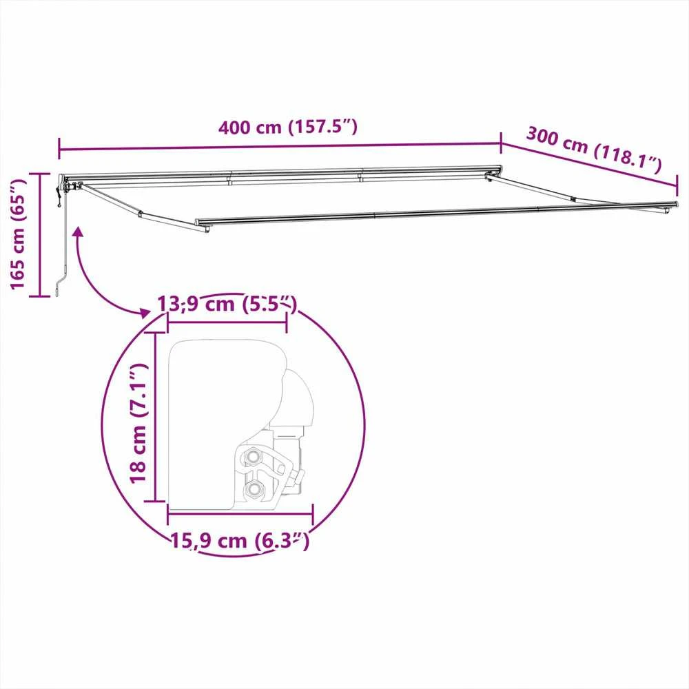 Ištraukiama markizė Geltona ir Oranžinė 400 × 350 cm